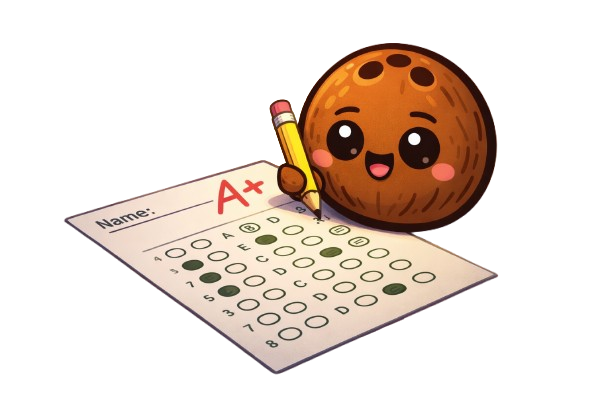 Mascot taking a practice test like the digital SAT